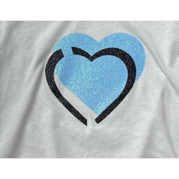 NEW DORI CREATIONS sparkle heart tee in neon turqoise heart - Picture 2 of 2